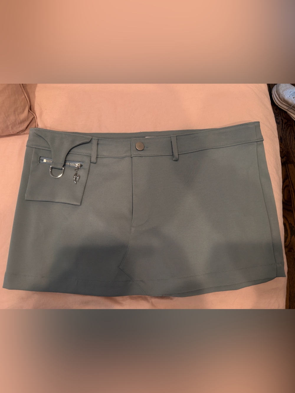 Miaou Light Blue High-Waist Mini Skirt